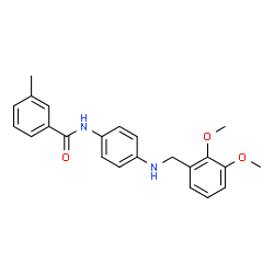 ChemSpider 2D Image | N-{4-[(2,3-Dimethoxybenzyl)amino]phenyl}-3-methylbenzamide | C23H24N2O3