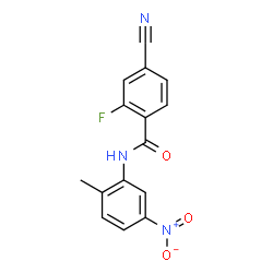 ChemSpider 2D Image | 4-Cyano-2-fluoro-N-(2-methyl-5-nitrophenyl)benzamide | C15H10FN3O3
