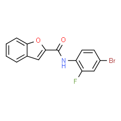 ChemSpider 2D Image | N-(4-Bromo-2-fluorophenyl)-1-benzofuran-2-carboxamide | C15H9BrFNO2