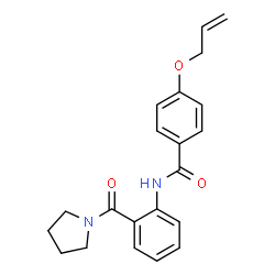 ChemSpider 2D Image | 4-(Allyloxy)-N-[2-(1-pyrrolidinylcarbonyl)phenyl]benzamide | C21H22N2O3