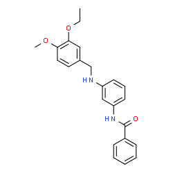 ChemSpider 2D Image | N-{3-[(3-Ethoxy-4-methoxybenzyl)amino]phenyl}benzamide | C23H24N2O3