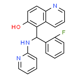 ChemSpider 2D Image | 5-[(2-Fluorophenyl)(2-pyridinylamino)methyl]-6-quinolinol | C21H16FN3O
