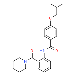 ChemSpider 2D Image | 4-Isobutoxy-N-[2-(1-piperidinylcarbonyl)phenyl]benzamide | C23H28N2O3