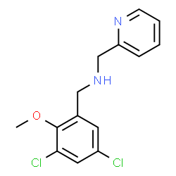 ChemSpider 2D Image | 1-(3,5-Dichloro-2-methoxyphenyl)-N-(2-pyridinylmethyl)methanamine | C14H14Cl2N2O