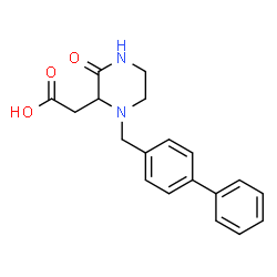 ChemSpider 2D Image | [1-(4-Biphenylylmethyl)-3-oxo-2-piperazinyl]acetic acid | C19H20N2O3