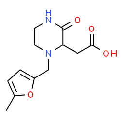 ChemSpider 2D Image | {1-[(5-Methyl-2-furyl)methyl]-3-oxo-2-piperazinyl}acetic acid | C12H16N2O4