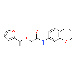 ChemSpider 2D Image | 2-(2,3-Dihydro-1,4-benzodioxin-6-ylamino)-2-oxoethyl 2-furoate | C15H13NO6