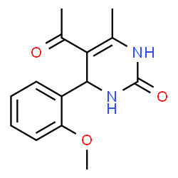 ChemSpider 2D Image | 5-Acetyl-4-(2-methoxyphenyl)-6-methyl-3,4-dihydro-2(1H)-pyrimidinone | C14H16N2O3