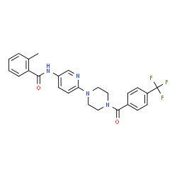 ChemSpider 2D Image | 2-Methyl-N-(6-{4-[4-(trifluoromethyl)benzoyl]-1-piperazinyl}-3-pyridinyl)benzamide | C25H23F3N4O2