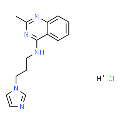 ChemSpider 2D Image | Hydrogen chloride N-[3-(1H-imidazol-1-yl)propyl]-2-methyl-4-quinazolinamine (1:1:1) | C15H17ClN5
