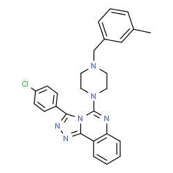 ChemSpider 2D Image | 3-(4-Chlorophenyl)-5-[4-(3-methylbenzyl)-1-piperazinyl][1,2,4]triazolo[4,3-c]quinazoline | C27H25ClN6