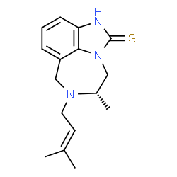 ChemSpider 2D Image | (5S)-4,5,6,7-Tetrahydro-5-methyl-6-(3-methyl-2-buten-1-yl)imidazo[4,5,1-jk][1,4]benzodiazepine-2(1H)-thione | C16H21N3S