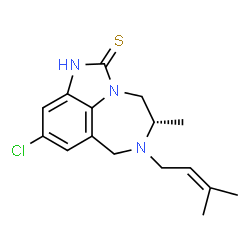 ChemSpider 2D Image | (5S)-9-chloro-5-methyl-6-(3-methylbut-2-en-1-yl)-4,5,6,7-tetrahydroimidazo[4,5,1-jk][1,4]benzodiazepine-2-thiol | C16H20ClN3S