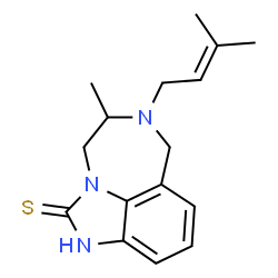 ChemSpider 2D Image | 5-methyl-6-(3-methylbut-2-en-1-yl)-4,5,6,7-tetrahydroimidazo[4,5,1-jk][1,4]benzodiazepine-2-thiol | C16H21N3S