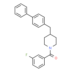 ChemSpider 2D Image | [4-(4-Biphenylylmethyl)-1-piperidinyl](3-fluorophenyl)methanone | C25H24FNO