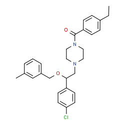ChemSpider 2D Image | (4-{2-(4-Chlorophenyl)-2-[(3-methylbenzyl)oxy]ethyl}-1-piperazinyl)(4-ethylphenyl)methanone | C29H33ClN2O2