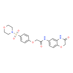 ChemSpider 2D Image | 2-[4-(4-Morpholinylsulfonyl)phenoxy]-N-(3-oxo-3,4-dihydro-2H-1,4-benzoxazin-6-yl)acetamide | C20H21N3O7S