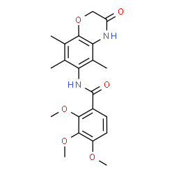 ChemSpider 2D Image | 2,3,4-Trimethoxy-N-(5,7,8-trimethyl-3-oxo-3,4-dihydro-2H-1,4-benzoxazin-6-yl)benzamide | C21H24N2O6