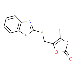 ChemSpider 2D Image | 4-[(1,3-Benzothiazol-2-ylsulfanyl)methyl]-5-methyl-1,3-dioxol-2-one | C12H9NO3S2