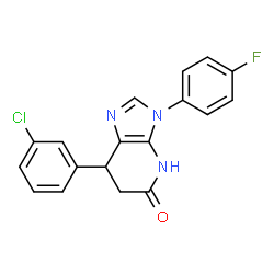 ChemSpider 2D Image | 7-(3-Chlorophenyl)-3-(4-fluorophenyl)-3,4,6,7-tetrahydro-5H-imidazo[4,5-b]pyridin-5-one | C18H13ClFN3O