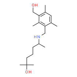 ChemSpider 2D Image | 6-{[3-(Hydroxymethyl)-2,4,6-trimethylbenzyl]amino}-2-methyl-2-heptanol | C19H33NO2
