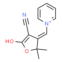 ChemSpider 2D Image | 1-[(E)-(4-Cyano-5-hydroxy-2,2-dimethyl-3(2H)-furanylidene)methyl]pyridinium | C13H13N2O2