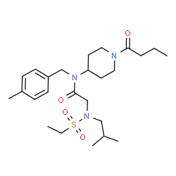 ChemSpider 2D Image | N-(1-Butyryl-4-piperidinyl)-N~2~-(ethylsulfonyl)-N~2~-isobutyl-N-(4-methylbenzyl)glycinamide | C25H41N3O4S
