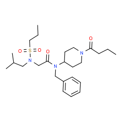 ChemSpider 2D Image | N-Benzyl-N-(1-butyryl-4-piperidinyl)-N~2~-isobutyl-N~2~-(propylsulfonyl)glycinamide | C25H41N3O4S