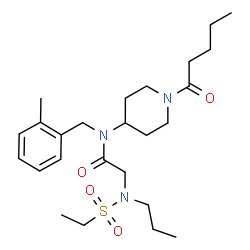 ChemSpider 2D Image | N~2~-(Ethylsulfonyl)-N-(2-methylbenzyl)-N-(1-pentanoyl-4-piperidinyl)-N~2~-propylglycinamide | C25H41N3O4S