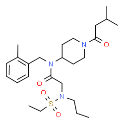 ChemSpider 2D Image | N~2~-(Ethylsulfonyl)-N-(2-methylbenzyl)-N-[1-(3-methylbutanoyl)-4-piperidinyl]-N~2~-propylglycinamide | C25H41N3O4S