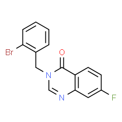 ChemSpider 2D Image | 3-(2-Bromobenzyl)-7-fluoro-4(3H)-quinazolinone | C15H10BrFN2O