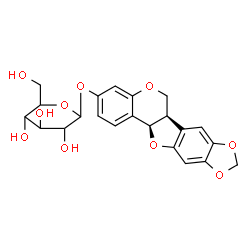 ChemSpider 2D Image | (6aR,12aR)-6a,12a-Dihydro-6H-[1,3]dioxolo[5,6][1]benzofuro[3,2-c]chromen-3-yl hexopyranoside | C22H22O10