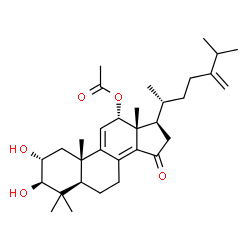ChemSpider 2D Image | (2alpha,3beta,5alpha,12alpha)-2,3-Dihydroxy-4,4-dimethyl-15-oxoergosta-8(14),9(11),24(28)-trien-12-yl acetate | C32H48O5