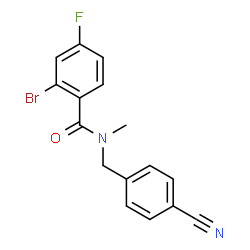 ChemSpider 2D Image | 2-Bromo-N-(4-cyanobenzyl)-4-fluoro-N-methylbenzamide | C16H12BrFN2O