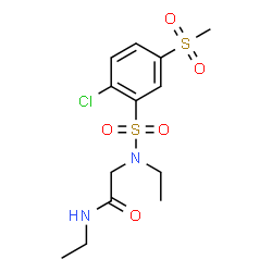 ChemSpider 2D Image | N~2~-{[2-Chloro-5-(methylsulfonyl)phenyl]sulfonyl}-N,N~2~-diethylglycinamide | C13H19ClN2O5S2
