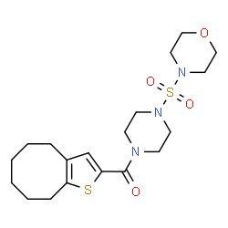 ChemSpider 2D Image | 4,5,6,7,8,9-Hexahydrocycloocta[b]thiophen-2-yl[4-(4-morpholinylsulfonyl)-1-piperazinyl]methanone | C19H29N3O4S2