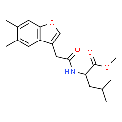 ChemSpider 2D Image | Methyl N-[(5,6-dimethyl-1-benzofuran-3-yl)acetyl]leucinate | C19H25NO4