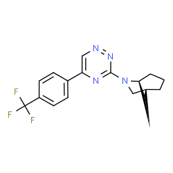 ChemSpider 2D Image | (1R,5S)-6-{5-[4-(Trifluoromethyl)phenyl]-1,2,4-triazin-3-yl}-6-azabicyclo[3.2.1]octane | C17H17F3N4