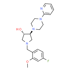 ChemSpider 2D Image | (3S,4S)-1-(4-Fluoro-2-methoxybenzyl)-4-[4-(2-pyridinyl)-1-piperazinyl]-3-pyrrolidinol | C21H27FN4O2