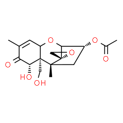 ChemSpider 2D Image | (3alpha,7alpha,11xi)-7,15-Dihydroxy-8-oxo-12,13-epoxytrichothec-9-en-3-yl acetate | C17H22O7