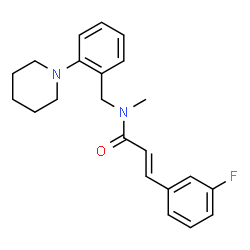 ChemSpider 2D Image | (2E)-3-(3-Fluorophenyl)-N-methyl-N-[2-(1-piperidinyl)benzyl]acrylamide | C22H25FN2O
