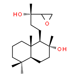 ChemSpider 2D Image | (4xi)-4,5-Anhydro-1,2-dideoxy-1-[(1R,2R,4aS,8aS)-2-hydroxy-2,5,5,8a-tetramethyldecahydro-1-naphthalenyl]-3-C-methyl-D-glycero-pentitol | C20H36O3