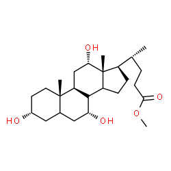 ChemSpider 2D Image | Methyl (3alpha,7alpha,8xi,12alpha,14xi,20R)-3,7,12-trihydroxycholan-24-oate | C25H42O5