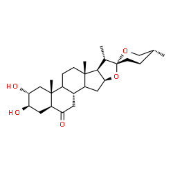 ChemSpider 2D Image | (2alpha,3beta,5alpha,9xi,14xi,25R)-2,3-Dihydroxyspirostan-6-one | C27H42O5