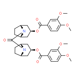 ChemSpider 2D Image | Carbonylbis[(3-exo)-8-azabicyclo[3.2.1]octane-8,3-diyl] bis(3,4-dimethoxybenzoate) | C33H40N2O9