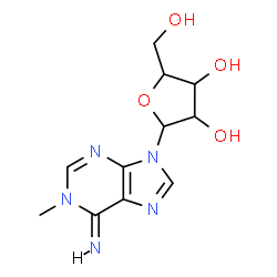 ChemSpider 2D Image | (6Z)-1-Methyl-9-pentofuranosyl-1,9-dihydro-6H-purin-6-imine | C11H15N5O4