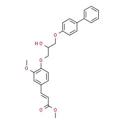 ChemSpider 2D Image | Methyl (2E)-3-{4-[3-(4-biphenylyloxy)-2-hydroxypropoxy]-3-methoxyphenyl}acrylate | C26H26O6