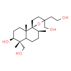 ChemSpider 2D Image | (2R,2'S,5'R,6'S,8a'S)-5-(2-Hydroxyethyl)-5,5'-bis(hydroxymethyl)-2',5',8a'-trimethyldecahydro-2'H,3H-spiro[furan-2,1'-naphthalen]-6'-ol | C20H36O5