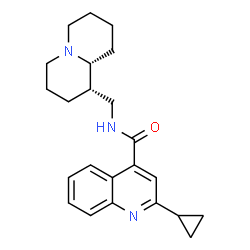ChemSpider 2D Image | 2-Cyclopropyl-N-[(1S,9aR)-octahydro-2H-quinolizin-1-ylmethyl]-4-quinolinecarboxamide | C23H29N3O