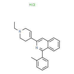 ChemSpider 2D Image | 3-(1-Ethyl-1,2,3,6-tetrahydro-4-pyridinyl)-1-(2-methylphenyl)isoquinoline hydrochloride (1:1) | C23H25ClN2